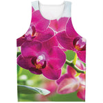 Magenta Orchid Flower Print Men's Tank Top
