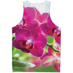 Magenta Orchid Flower Print Men's Tank Top