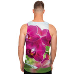 Magenta Orchid Flower Print Men's Tank Top