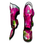 Magenta Orchid Flower Print Muay Thai Shin Guard