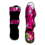 Magenta Orchid Flower Print Muay Thai Shin Guard