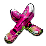 Magenta Orchid Flower Print Muay Thai Shin Guard