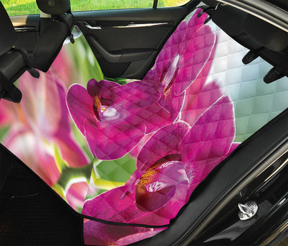 Magenta Orchid Flower Print Pet Car Back Seat Cover