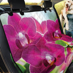 Magenta Orchid Flower Print Pet Car Back Seat Cover