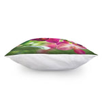 Magenta Orchid Flower Print Pillow Cover