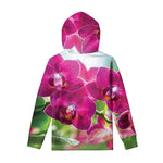 Magenta Orchid Flower Print Pullover Hoodie