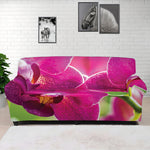 Magenta Orchid Flower Print Sofa Cover