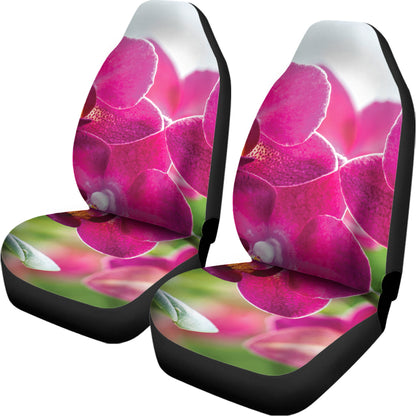 Magenta Orchid Flower Print Universal Fit Car Seat Covers