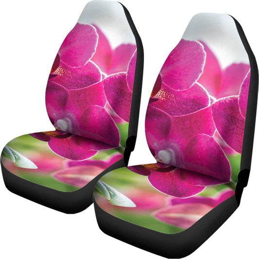 Magenta Orchid Flower Print Universal Fit Car Seat Covers