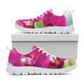 Magenta Orchid Flower Print White Running Shoes