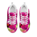 Magenta Orchid Flower Print White Sneakers