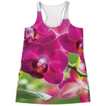 Magenta Orchid Flower Print Women's Racerback Tank Top