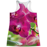 Magenta Orchid Flower Print Women's Racerback Tank Top