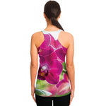 Magenta Orchid Flower Print Women's Racerback Tank Top