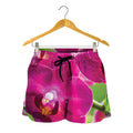 Magenta Orchid Flower Print Women's Shorts