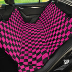 Magenta Pink And Black Checkered Print Pet Car Back Seat Cover