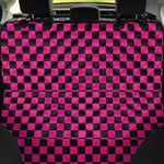 Magenta Pink And Black Checkered Print Pet Car Back Seat Cover
