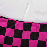 Magenta Pink And Black Checkered Print Sofa Cover