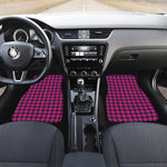 Magenta Pink And Black Houndstooth Print Front Car Floor Mats