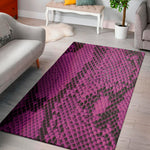 Magenta Pink And Black Snakeskin Print Area Rug