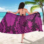 Magenta Pink And Black Snakeskin Print Beach Sarong Wrap