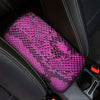 Magenta Pink And Black Snakeskin Print Car Center Console Cover