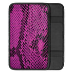 Magenta Pink And Black Snakeskin Print Car Center Console Cover