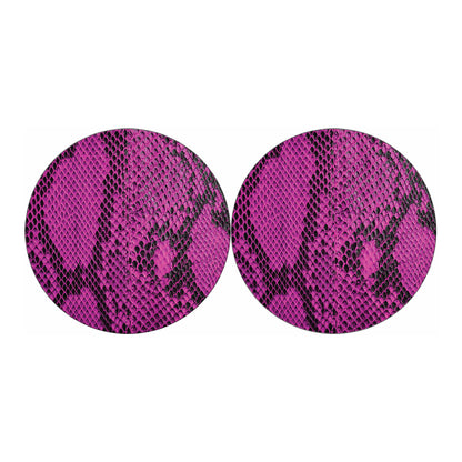 Magenta Pink And Black Snakeskin Print Car Coasters