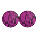 Magenta Pink And Black Snakeskin Print Car Coasters