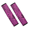 Magenta Pink And Black Snakeskin Print Car Seat Belt Covers