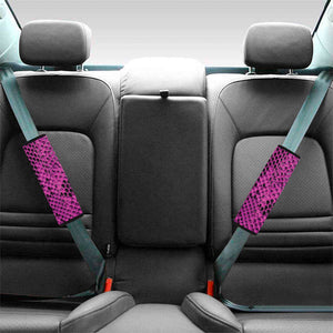 Magenta Pink And Black Snakeskin Print Car Seat Belt Covers