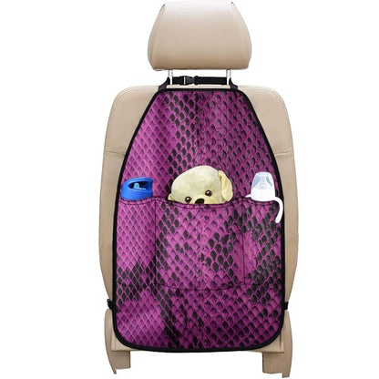 Magenta Pink And Black Snakeskin Print Car Seat Organizers