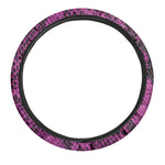 Magenta Pink And Black Snakeskin Print Car Steering Wheel Cover