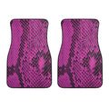 Magenta Pink And Black Snakeskin Print Front Car Floor Mats