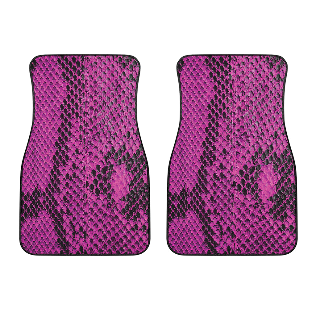 Magenta Pink And Black Snakeskin Print Front Car Floor Mats