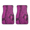 Magenta Pink And Black Snakeskin Print Front Car Floor Mats