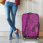 Magenta Pink And Black Snakeskin Print Luggage Cover