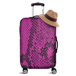 Magenta Pink And Black Snakeskin Print Luggage Cover