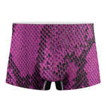 Magenta Pink And Black Snakeskin Print Men's Boxer Briefs