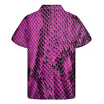 Magenta Pink And Black Snakeskin Print Men's Short Sleeve Shirt