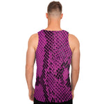 Magenta Pink And Black Snakeskin Print Men's Tank Top