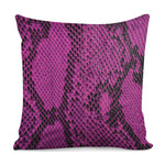 Magenta Pink And Black Snakeskin Print Pillow Cover