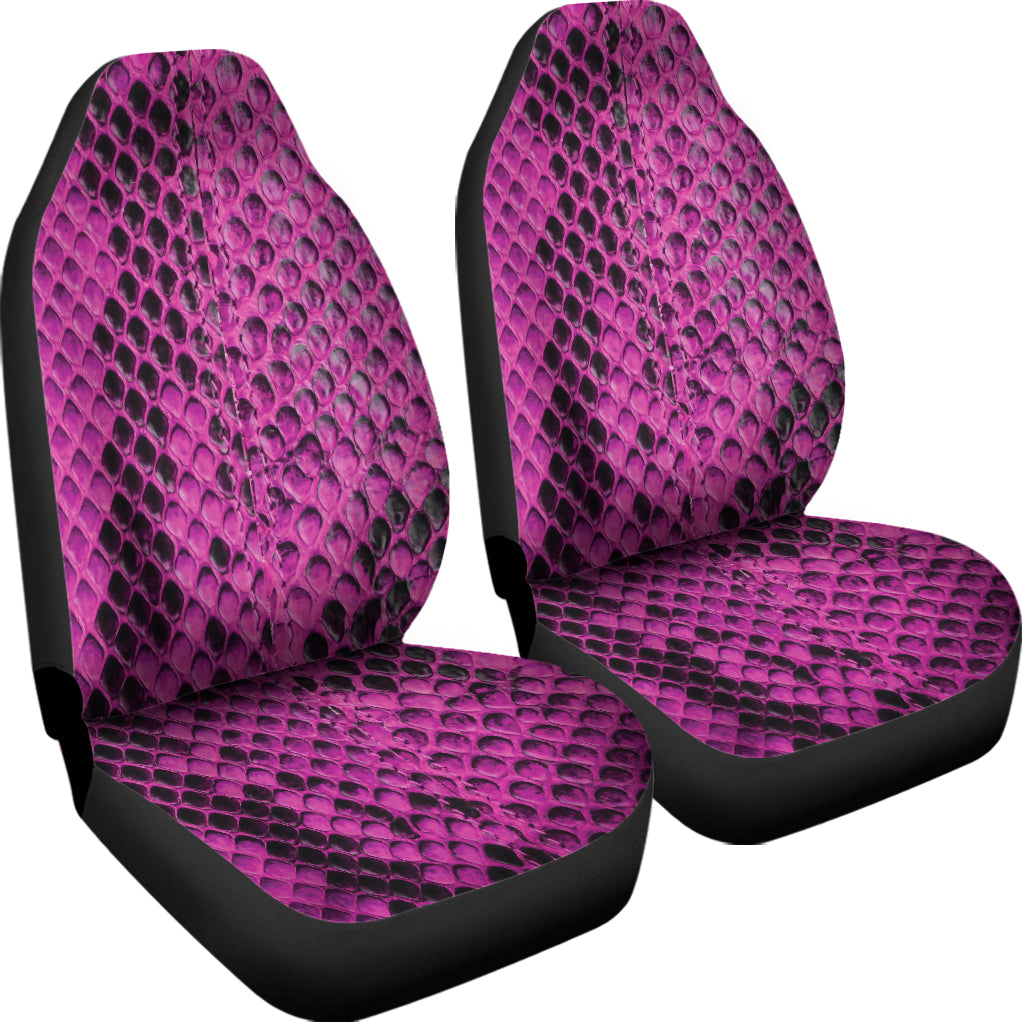 Magenta Pink And Black Snakeskin Print Universal Fit Car Seat Covers