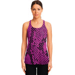 Magenta Pink And Black Snakeskin Print Women's Racerback Tank Top
