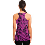 Magenta Pink And Black Snakeskin Print Women's Racerback Tank Top