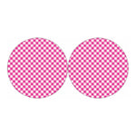 Magenta Pink And White Gingham Print Car Coasters