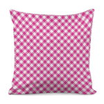 Magenta Pink And White Gingham Print Pillow Cover