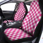 Magenta Pink And White Gingham Print Universal Fit Car Seat Covers