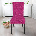 Magenta Pink (NOT Real) Glitter Print Dining Chair Slipcover