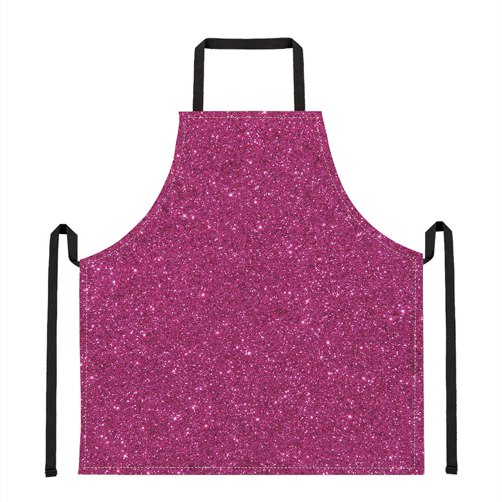 Magenta Pink Glitter Artwork Print (NOT Real Glitter) Apron